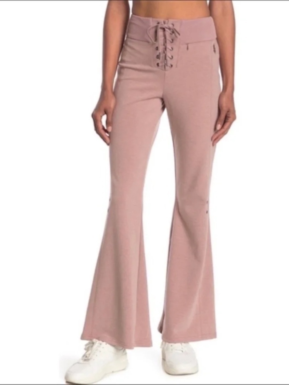 Free People Movement Downhill Flared Sweatpants High Rise Moonlight Mauve Sz XS